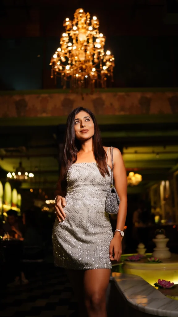 Shivani gupta , grey dress , white watch , hotel , photo shoot