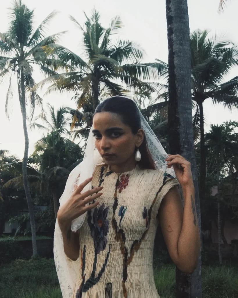 coconut trees , Scary face , white earnings